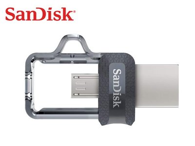 「阿秒市集」Sandisk Ultra Dual OTG 64G micro USB3.0 隨身碟 SDDD3 透明
