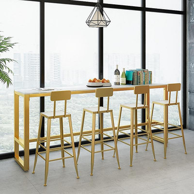 〈台灣公司貨〉可開發票北歐大理石吧臺桌家用簡約現代靠墻高腳桌椅組合客廳長條桌子隔斷