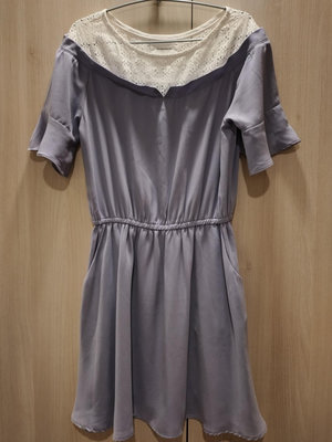 韓版藍紫色蕾絲洋裝
