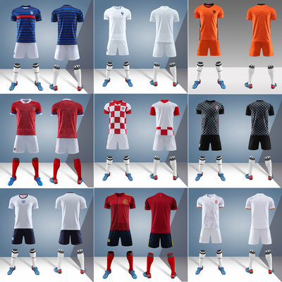 2020年歐洲杯球衣西班牙荷蘭法國俄羅斯英格蘭克羅埃西亞國家隊球衣男 足球訓練套裝 客製化印製印號足球服