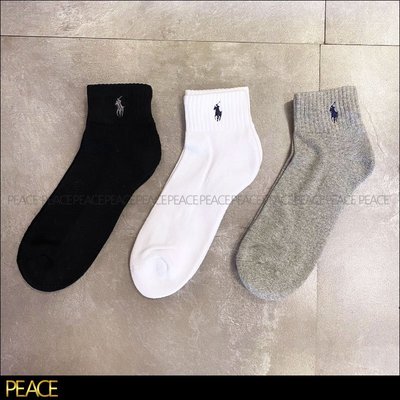 【PEACE】Polo Ralph Lauren Soprt Crew Socks 短襪 長襪 襪子 黑 白 灰