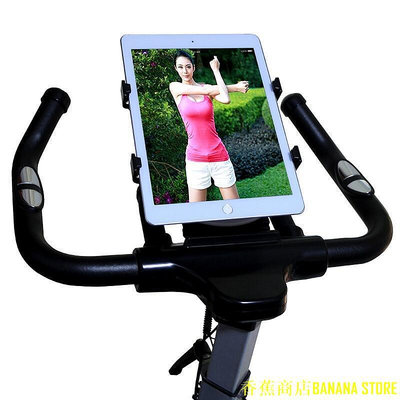 天極TJ百貨7-11 英寸膠帶平板電腦支架, 用於健身自行車上的健身房車把的可調節帶扣固定架, iPad LG 的平板電腦支架
