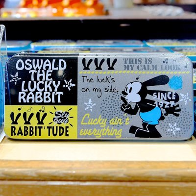 Ariel's Wish-日本東京迪士尼Disney幸運兔兔子Oswald奧斯華幸運物鐵盒收納盒鉛筆盒飾品盒子-絕版空盒