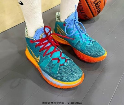 Nike Kyrie 7 Horus EP 藍橙 歐文 金色羽翼 實戰 耐磨 籃球鞋 CT【ADIDAS x NIKE】