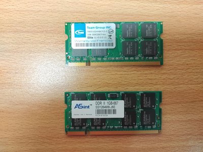 DDR2 667MHZ 1G 筆記型電腦用記憶體 2條