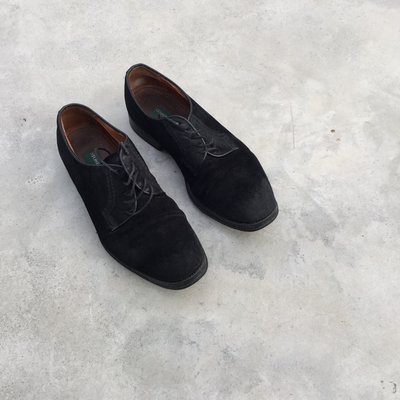 已售出。#早期義大利製黑色麂皮牛津鞋。德比鞋 / 木底 = 經典 x 紳裝 x 復古著