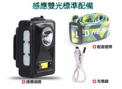 【小柏商城】USB 充電 感應 頭燈 夾帽燈 垂釣 登山 狩獵 LED 背包燈 非 L2 T6 CREE 手電筒 車燈