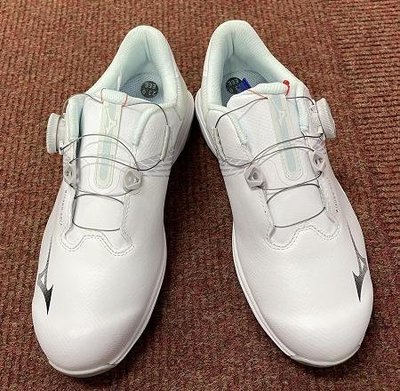 (易達高爾夫)全新原廠MIZUNO 51GW221622 白色 旋鈕 有釘 女仕高爾夫球鞋