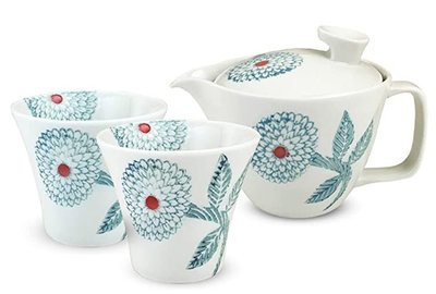 日本製造 好品質 和風花朵手把壺茶具一壺二杯組 日式陶瓷壺茶壺茶碗午茶壺套裝陶器濾網茶壺茶杯擺件禮品