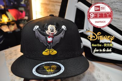 New Era x Disney Mickey Mouse Vampire 迪士尼米老鼠萬聖節吸血鬼夜光繡線後扣可調帽