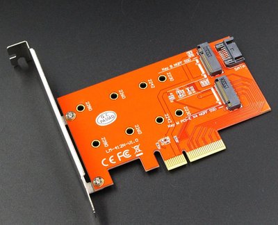 PCIe轉NGFF轉接卡 PCI-E X4轉NGFF(M.2)SSD硬碟轉接卡 M.2擴展卡