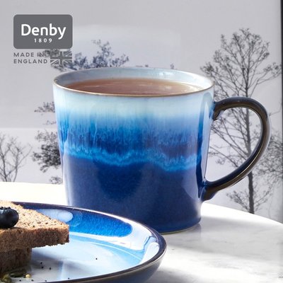熱銷 denby丹碧英國進口藍霧馬克杯咖啡杯情侶杯子禮物家用手工陶瓷杯精品