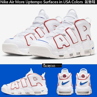 免運 Nike Air More Uptempo '' USA Hoop '' 紅 藍 白 氣墊 籃球鞋【GL代購】