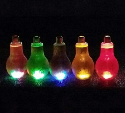 500毫升發光塑膠燈泡瓶 創意燈泡瓶 塑膠瓶 電燈泡杯 /發光燈泡/ 韓國流行  300支單價