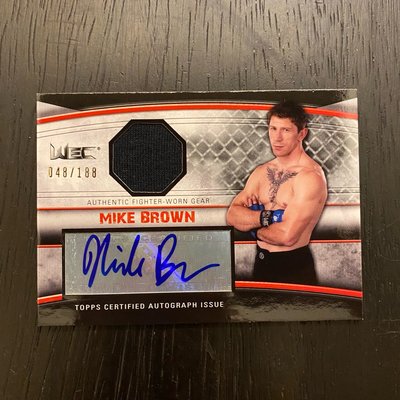 2010 Topps UFC Knockout Flighter Relics Auto Mike Brown 親筆簽名 格鬥拳擊卡 卡片 #048/188