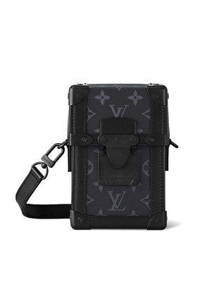 全新品 LV M82077 Wearable Vertical Trunk 黑花紋 直式 翻蓋 斜背包 隨身包