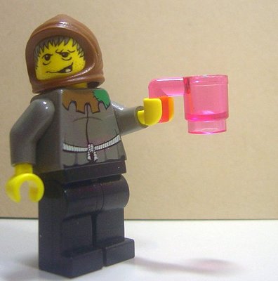 【LEGO樂高】城市系列食物餐具 粉紅色透明 含把手馬克杯 杯子