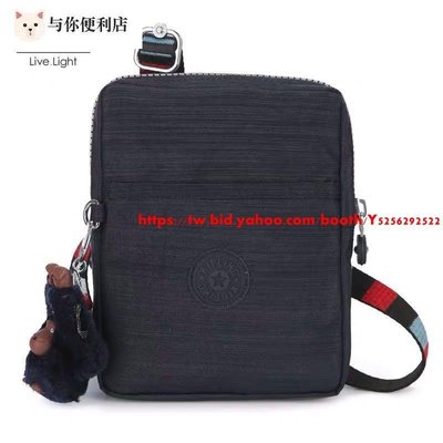 Kipling 猴子包 亞麻深藍 彩色背帶 K12582 mini 手機包 隨身包 斜背包 護照 旅行 輕便 輕量 多夾