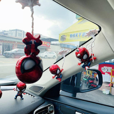 復聯漫威鋼鐵蜘蛛俠搖頭車載擺件汽車車內裝飾品模型中控臺手辦 車內裝飾  人物擺件