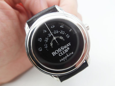 (小蔡二手挖寶網) BOSSWAY CLUB 石英錶 水晶鏡面 特殊錶面 有行走 商品如圖 100元起標 無底價