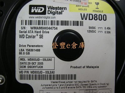 【登豐e倉庫】 YF204 WD800JD-00LSA0 80G SATA 硬碟