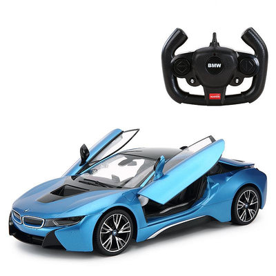 溜溜星輝寶馬i8遙控汽車可開門遙控塞車充電動男孩兒童新年禮物玩具車