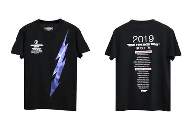 日本NEIGHBORHOOD新款19SS限定tour NBHD大閃電印花短袖T恤