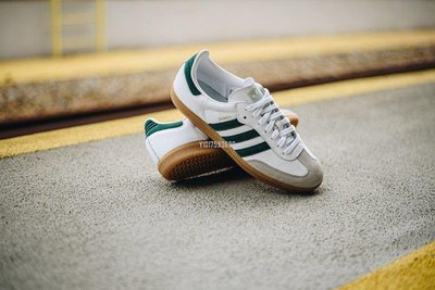 國潮運動代購Adidas Samba Vegan OG愛迪達白綠休閑運動經典鞋EE5451 男