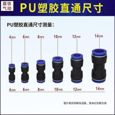 Pu PG 接頭空氣管接頭空氣接頭管空壓空氣軟管直通變徑對接