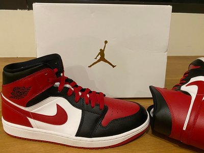 『清航』Nike W Air Jordan 1 Mid 芝加哥 白黑紅 男US10