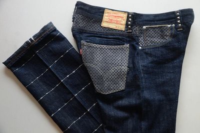 南 現貨 LEVIS 523 523XBRT 原色 丹寧 牛仔褲 深藍色 原色褲 條紋 牛王 限量 牛仔長褲 鉚釘