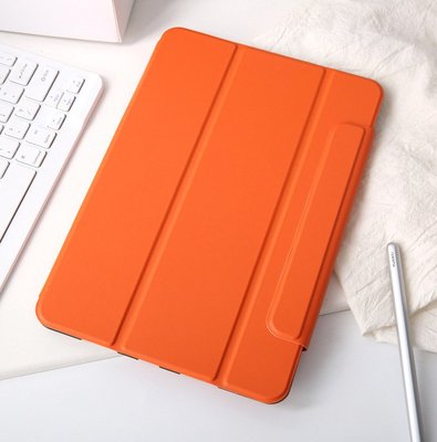 GMO 2免運Apple蘋果iPad mini 4 5代7.9吋含筆槽三折磁吸夾磁吸扣皮套保護套殼防摔套殼橙色