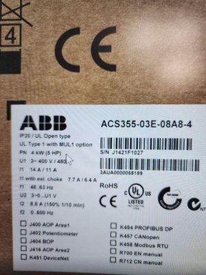 免運~ABB變頻器ACS355-03E-08A8-4