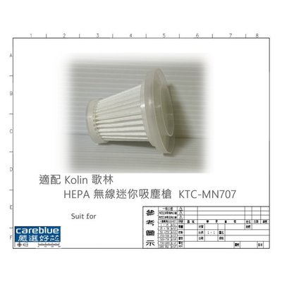 濾網  適配 Kolin 歌林 HEPA 無線 迷你 吸塵槍 KTC-MN707 吸塵器配件