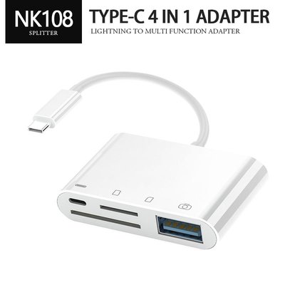 NK108LTC多功能Type-c四合一OTG讀卡機 Macipad轉接器TFSD充電USB接口 鍵盤滑鼠隨身碟通用