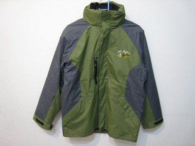 Hearth 綠灰配色 防風水 附黑色內刷毛外套 可拆式 兩件式外套