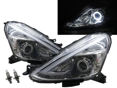 卡嗶車燈 NISSAN 日產 Grand Livina L11 13-ON 光導LED天使眼光圈魚眼 大燈 電鍍