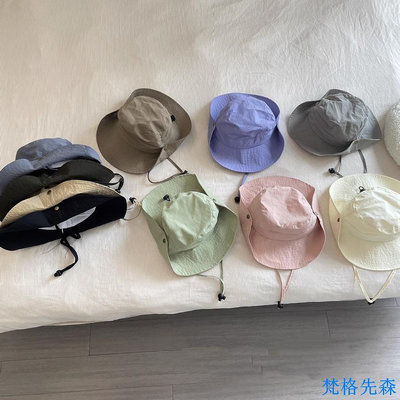 韓國兒童帽子夏女童漁夫帽薄男童寶寶速乾防晒遮陽帽露營登山帽潮