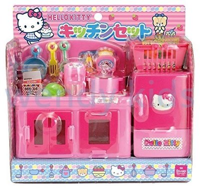 【Wendy Kids】日本正版 Hello Kitty 廚房 玩具組 20件 扮家家酒 精緻居家 小 模型 廚具 冰箱