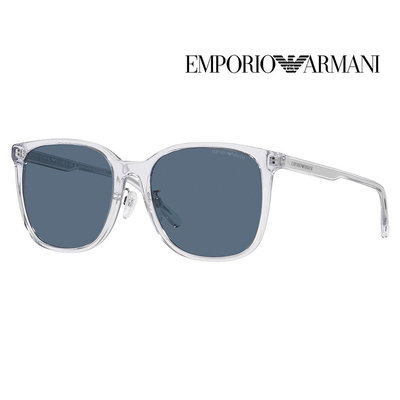 【原廠公司貨】EMPORIO ARMANI易烊千璽廣告款 時尚太陽眼鏡 EA4206D 5893/80 透明框藍灰鏡片