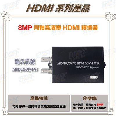 『台灣現貨 快速出貨』8MP 同軸高清 AHD/CVI/TVI 轉 HDMI 轉換器