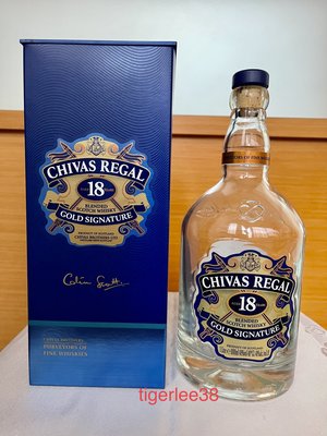 [老排的收藏]~~玻璃工藝~CHIVAS REGAL起瓦士18年威士忌1000ml空酒瓶/花器/擺飾.