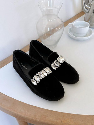 閃亮寶石天鵝絨樂福鞋 #204 🇰🇷韓國連線