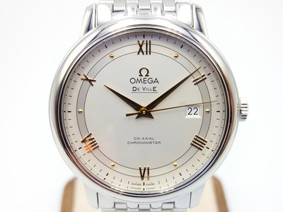 【發條盒子A8951】OMEGA 歐米茄 de ville Prestige系列 羅馬白面自動不銹鋼 同軸擒縱天文台腕錶