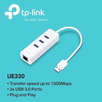 全新含發票~TP-Link UE330 USB 3.0 USB轉RJ45 Gigabit 外接網路卡+集線器 USB網卡