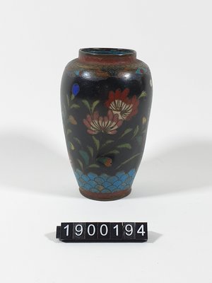 日本 帶回 老件 花瓶  銅胎掐絲法瑯 景泰藍 -1900194