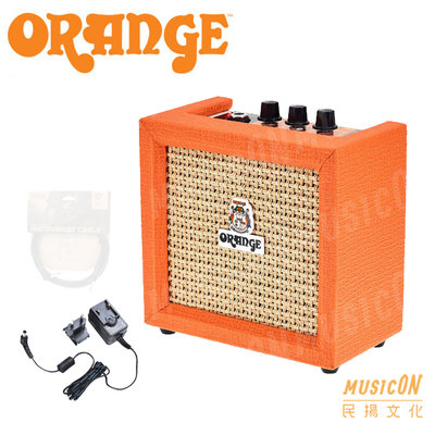 【民揚樂器】Orange Crush MINI 3瓦 迷你電吉他音箱 電貝斯音箱 可裝電池 內建調音器 優惠加購變壓器