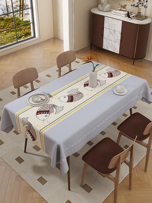 桌墊 桌布 2023新款桌布防水防油免洗防燙家用長方形餐桌布茶幾蓋布台布中式