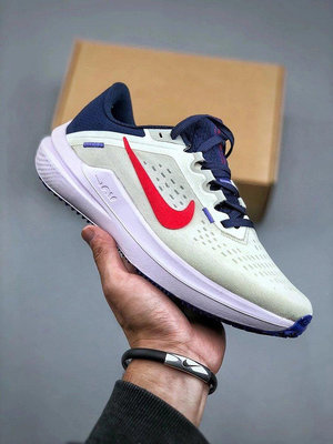 【偉偉代購】耐克 Nike Air Zoom Winflo 10網透面氣 訓跑練步鞋 米黃紅藍 DV4022-006