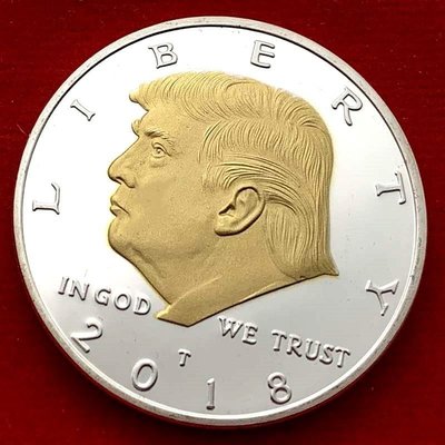 現貨熱銷-【紀念幣】2017美國總統特朗普 鍍銀紀念幣 飛鷹硬幣收藏金幣